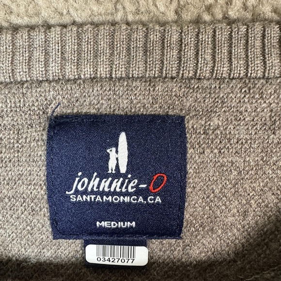 Johnnie-O Boggs Sweater Mens Medium Gray Merino Wool Crewneck Pullover Knit - Picture 3 of 9